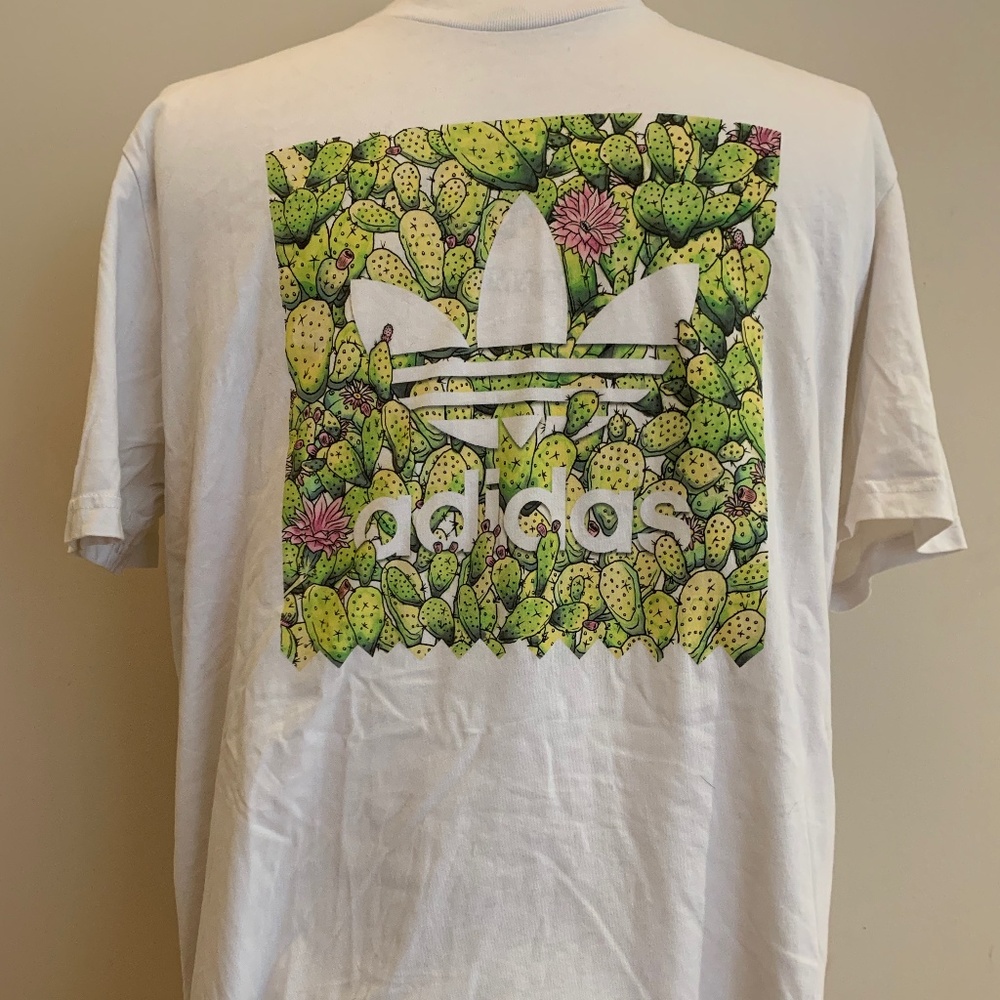 Adidas White Blackbird Cactus T-Shirt Size Large.